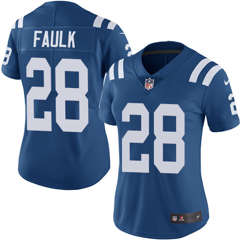 Indianapolis Colts #28 Limited Marshall Faulk Royal Blue Nike NFL Home Women Vapor Untouchable jerseys